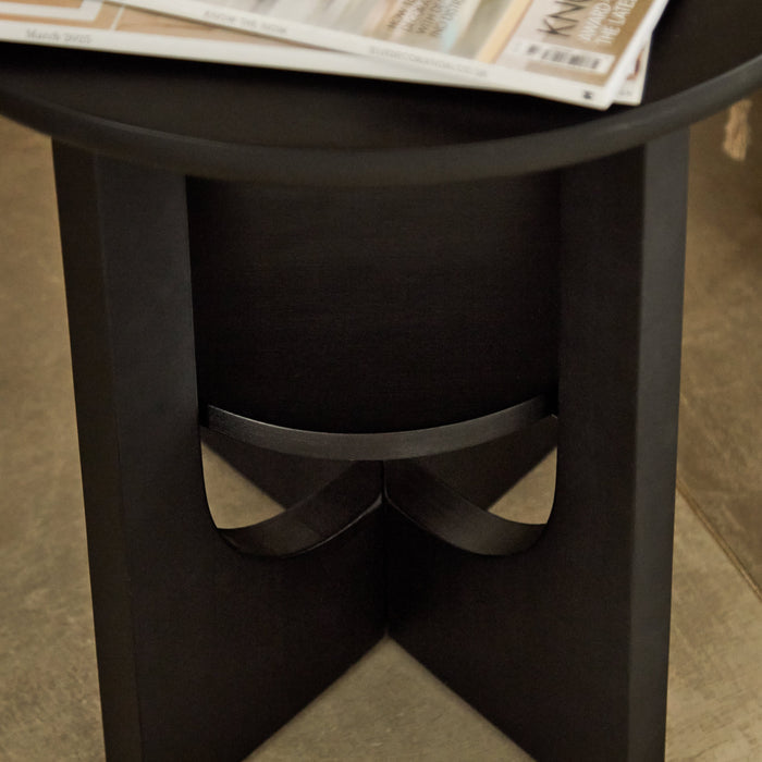 Delphi 50cm Side Table - Jet Black Acacia - Laura James