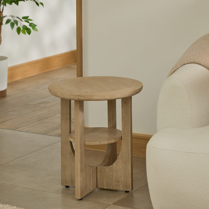 Delphi 50cm Side Table - Light Brushed Acacia - Laura James