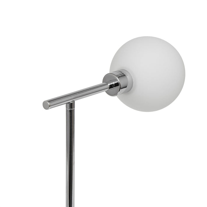 Chrome Metal Table Lamp with Opal Glass Shade - Laura James