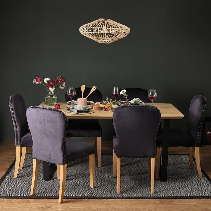 Edward dining chairs - set of 2 - black and light wood - Laura James