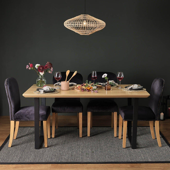 Edward dining chairs - set of 2 - black and light wood - Laura James