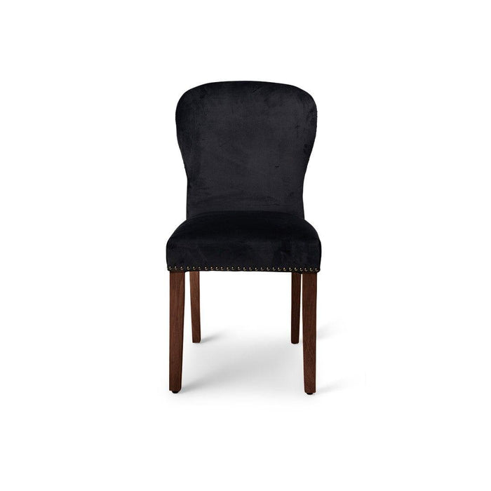 Edward dining chairs - set of 2 - black and dark wood - Laura James