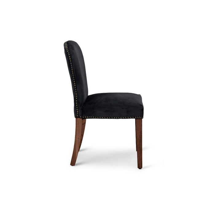 Edward dining chairs - set of 2 - black and dark wood - Laura James
