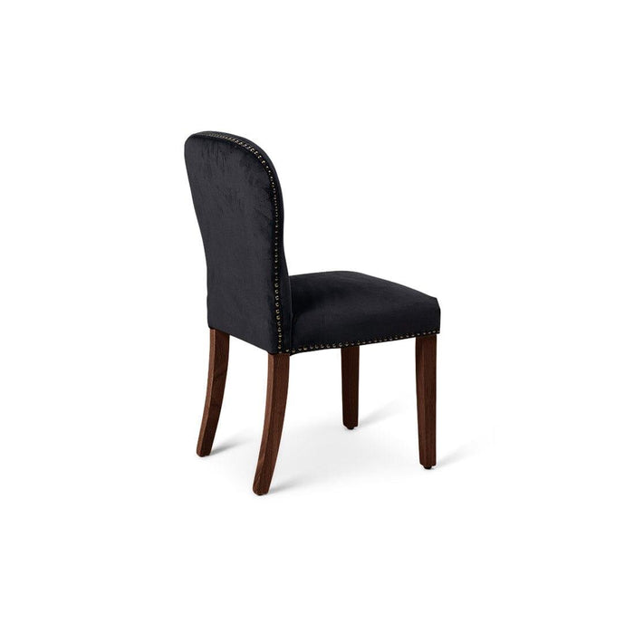 Edward dining chairs - set of 2 - black and dark wood - Laura James