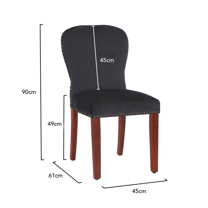 Edward dining chairs - set of 2 - black and dark wood - Laura James