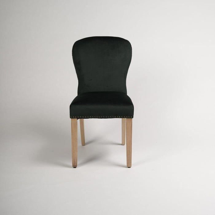Edward dining chairs - set of 2 - green and light wood - Laura James