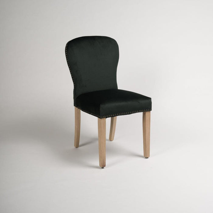 Edward dining chairs - set of 2 - green and light wood - Laura James