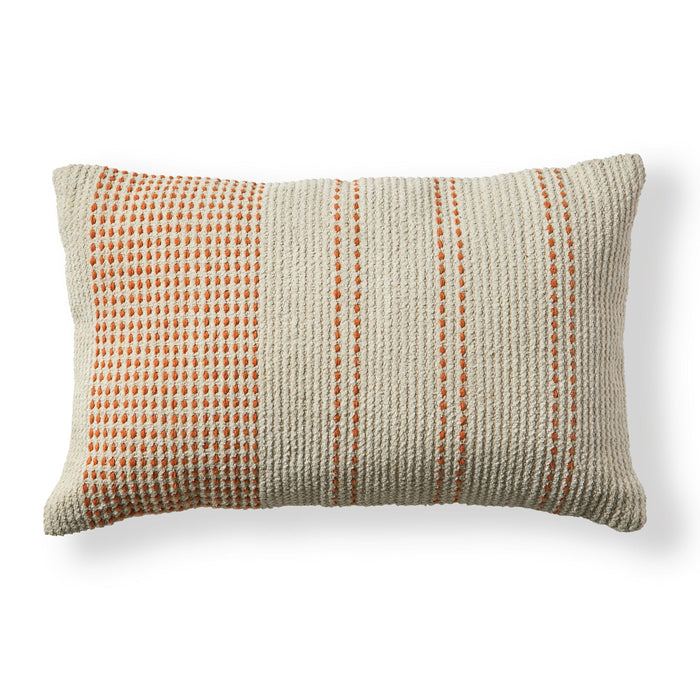 Outlet - Elberton 55x35cm Cotton Striped Cushion Cover - Burnt Orange