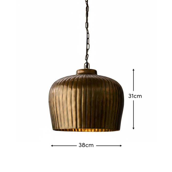 Elcombe Large Metal Light Pendant  - Bronze - Laura James