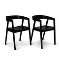 Ella Wooden Dining Armchairs set of 2 - Black- Laura James