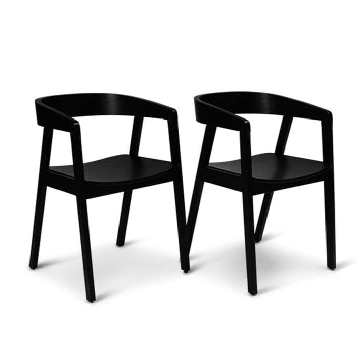 Ella Wooden Dining Armchairs set of 2 - Black- Laura James