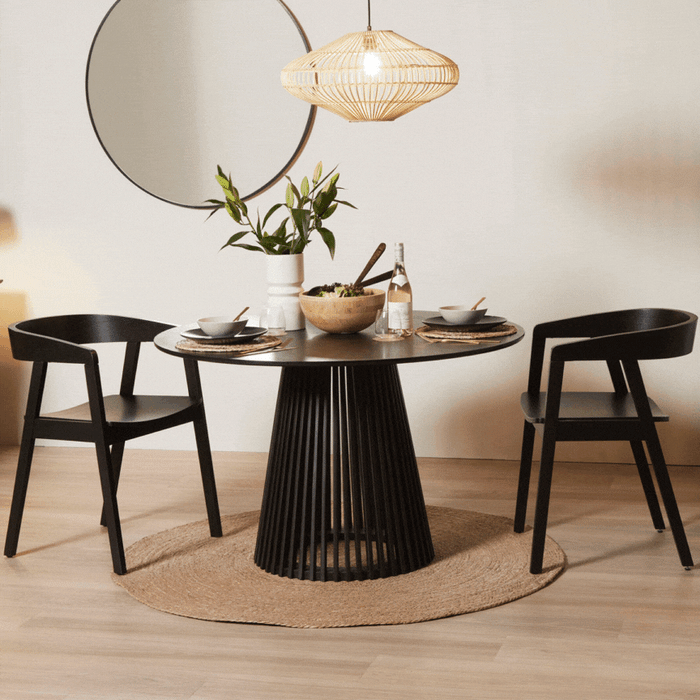 Ella Wooden Dining Armchairs set of 2 - Black- Laura James