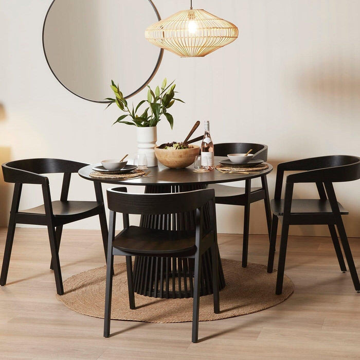 Ella Wooden Dining Armchairs set of 2 - Black- Laura James