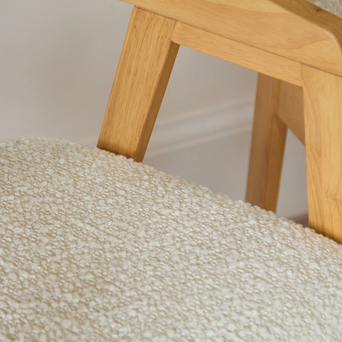 Ella Carver Off White Boucle Chair - Set of 2 - Pale Oak Legs - Laura James