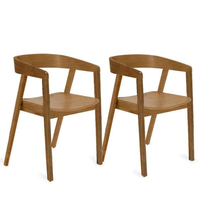 Outlet - Ella Wooden Dining Armchairs - Set of 2 - Oak - Laura James