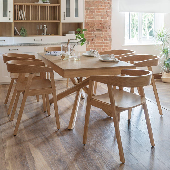 Outlet - Wooden Armchair Pale Oak Colour 2 Pack - Laura James