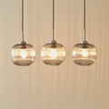 Elland 20cm Triple Glass Pendant Lights - Chrome - Laura James