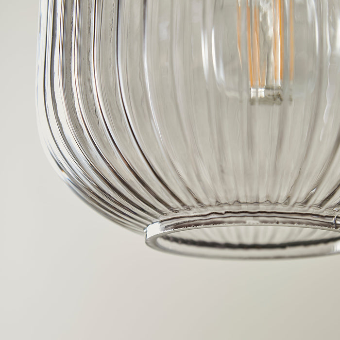 Elland 20cm Triple Glass Pendant Lights - Chrome - Laura James