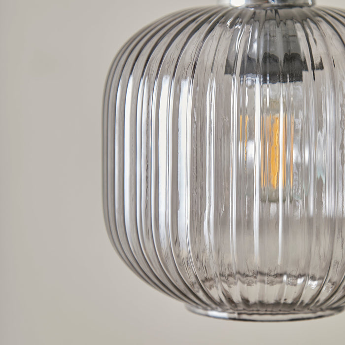 Elland 20cm Triple Glass Pendant Lights - Chrome - Laura James