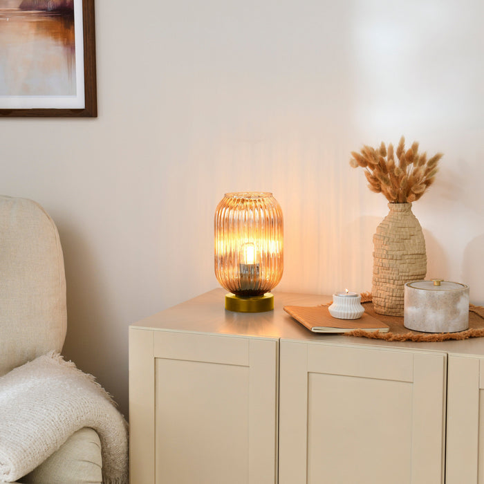 Elland 22.5cm Glass Table Lamp - Champagne & Gold - Laura James