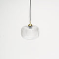Clear Fluted Glass Gold Pendant Light - Laura James