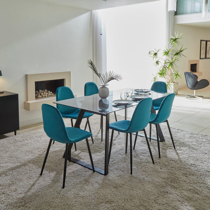 Outlet - Ellis dining chairs - set of 2 - teal and black - Laura James