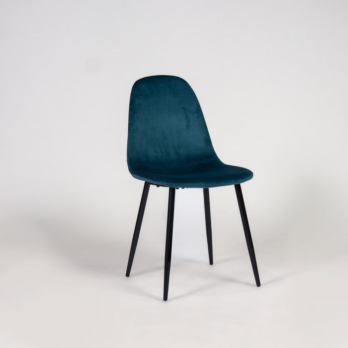Ellis velvet dining chairs - teal - Laura James