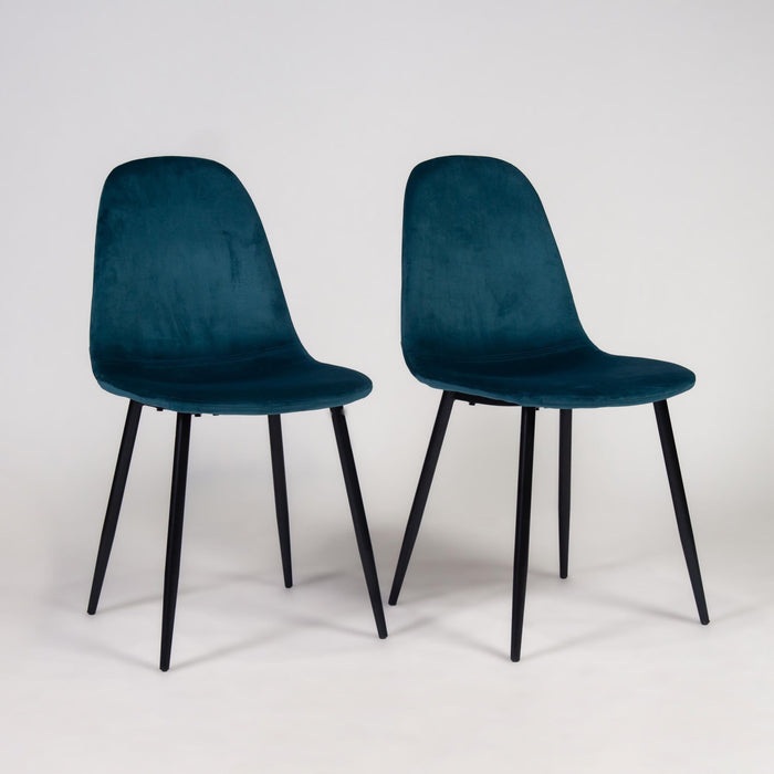 Ellis velvet dining chairs - teal - Laura James