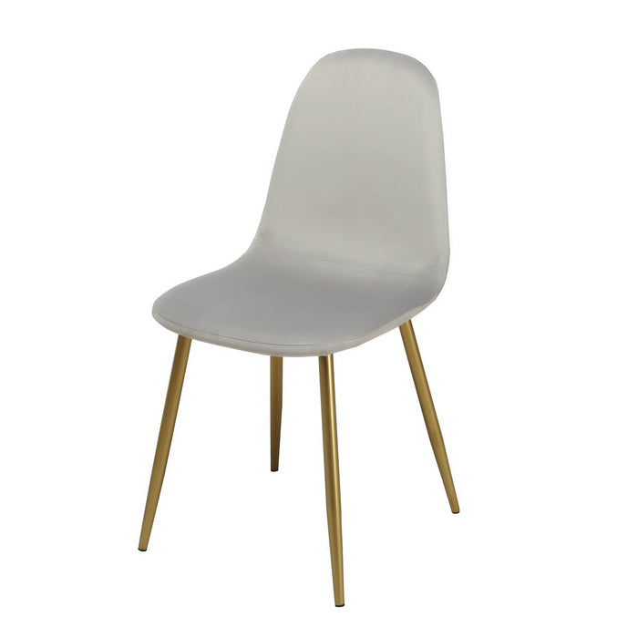 Ellis dining chair - grey velvet and gold - Laura James