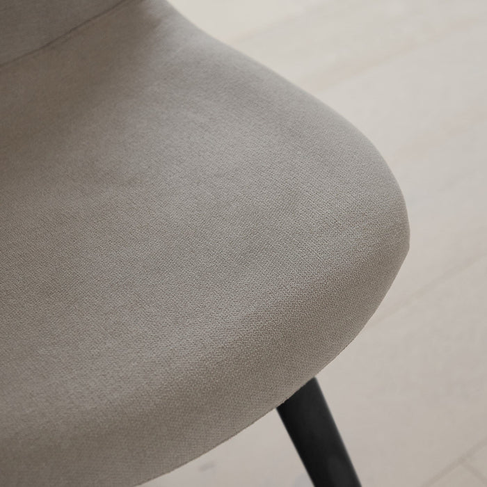 Ellis Soft Beige Dining Chairs - Black Legs - Laura James