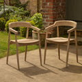 Elowen Light Brushed Acacia Garden Chairs - Set of 2 - Laura James