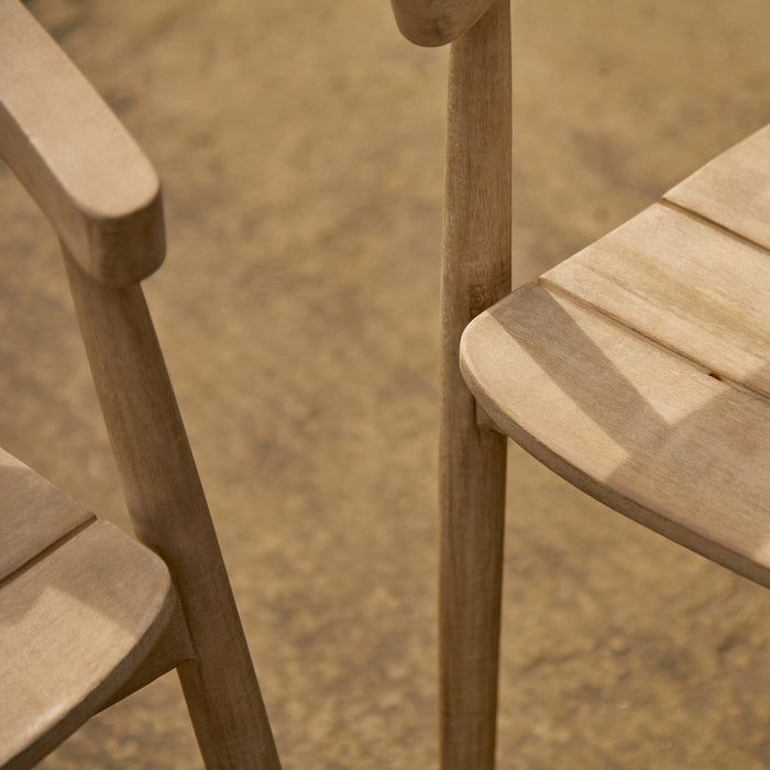 Elowen Light Brushed Acacia Garden Chairs - Set of 2 - Laura James