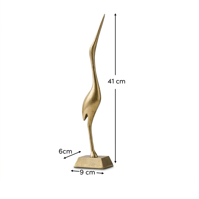 Outlet - Elstead 41cm Metal Crane Ornament - Gold