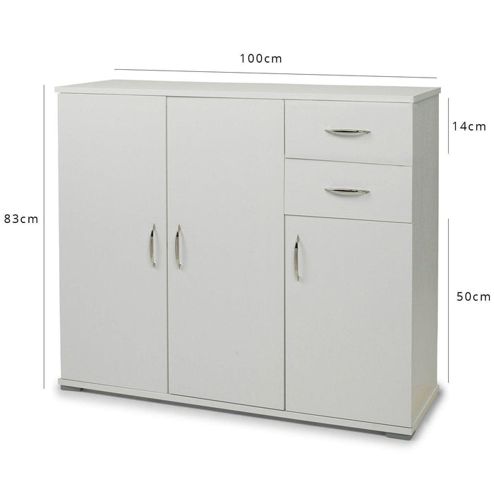 OUTLET-Essie 3 Door 2 Drawer Sideboard White - Laura James