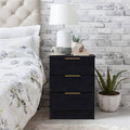 Essie Black 3 Drawer Bedside Table - Laura James