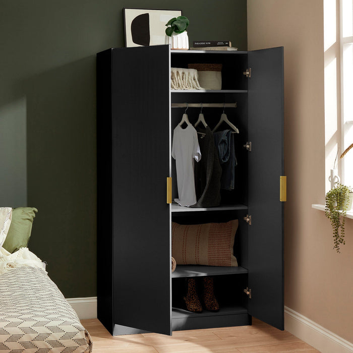 Outlet - Essie Double Wardrobe - Black