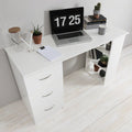 White Computer Desk with Drawers - Laura James
