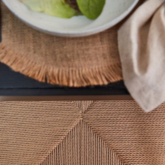 Wooden Woven Chairs Set Of 2 - Black - Laura James