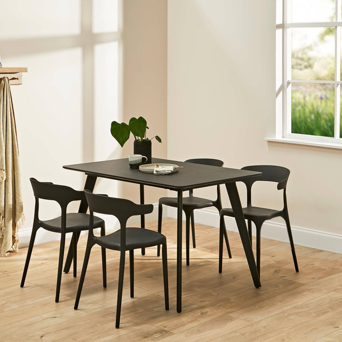 Finn 4 Seater dining table 120cm - pitch black - Laura James