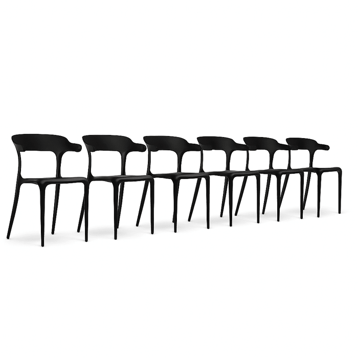 Outlet - Finn Dining Chairs - Set of 6 - Black