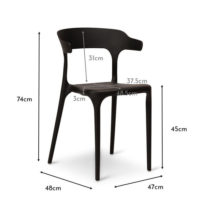 Outlet - Finn Dining Chairs - Set of 6 - Black