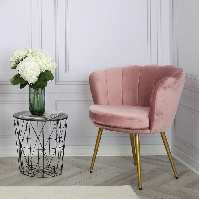OUTLET - Flora accent chair – scalloped – blush pink - Laura James