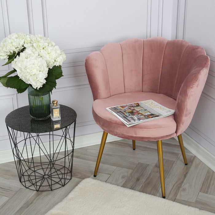 OUTLET - Flora accent chair – scalloped – blush pink - Laura James