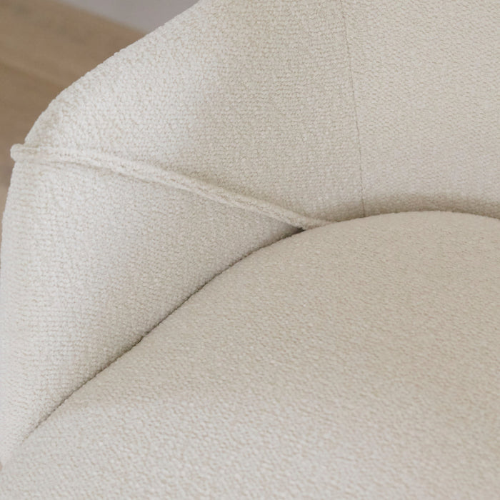 Freya Boucle Armchairs with Black Legs - Laura James