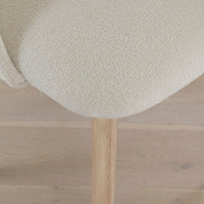 Freya Light Beige Dining Chairs - Set of 2 - Chalked Mango Wood Legs - Laura James