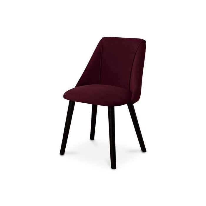 Freya Burgundy Red Dining Chair - Set of 2 - Black Oak Legs - Laura James