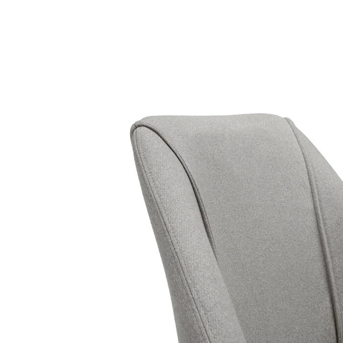 Freya Fossil Twill Dining Chair - Set Of 2 - Black Oak Legs - Laura James