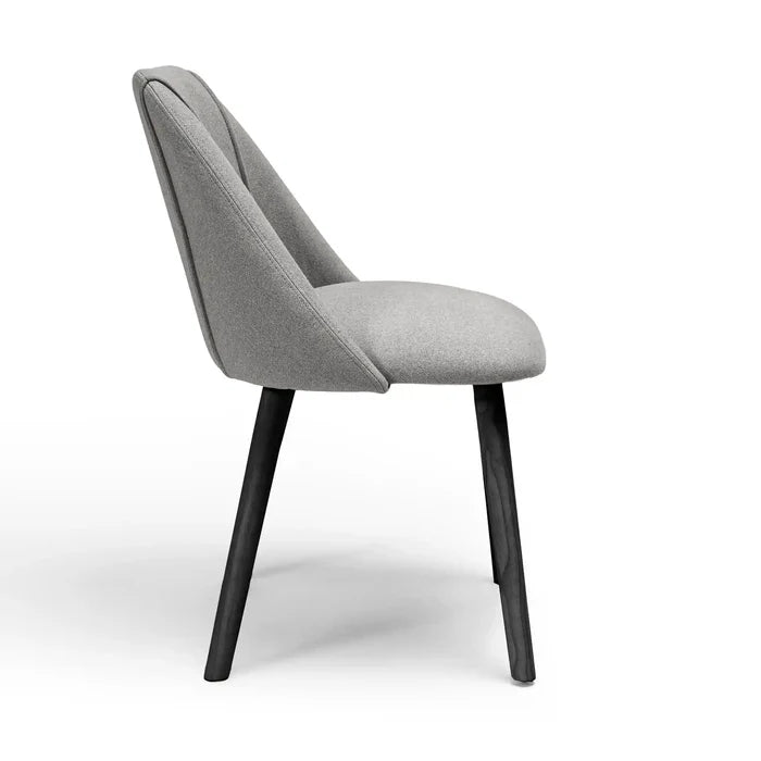 Freya Fossil Twill Dining Chair - Set Of 2 - Black Oak Legs - Laura James