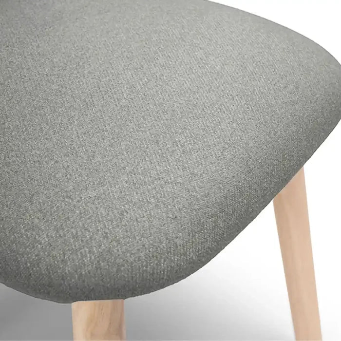 Freya Fossil Twill Dining Chair - Set Of 2 - Whitewash Oak Legs - Laura James