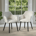 OUTLET - Freya Oat Boucle Armchair - Set of 2 - Black Oak Legs